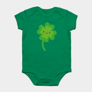 Kawaii Lucky Four Leaf Clover Baby Bodysuit